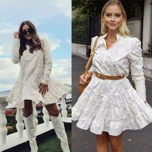 NWOT H&M Jacquard White Pattern Dress